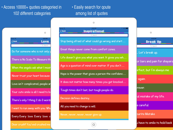 Daily Status Quotes iPad screenshot 4 - Entertainment app