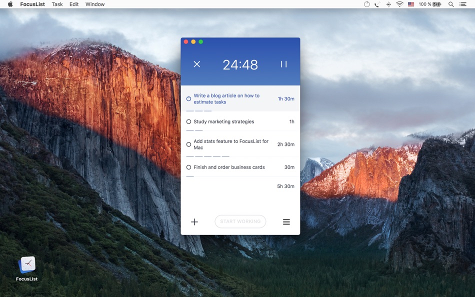 #2. FocusList: Pomodoro Timer (macOS) Podle: Median Tech, s.r.o.