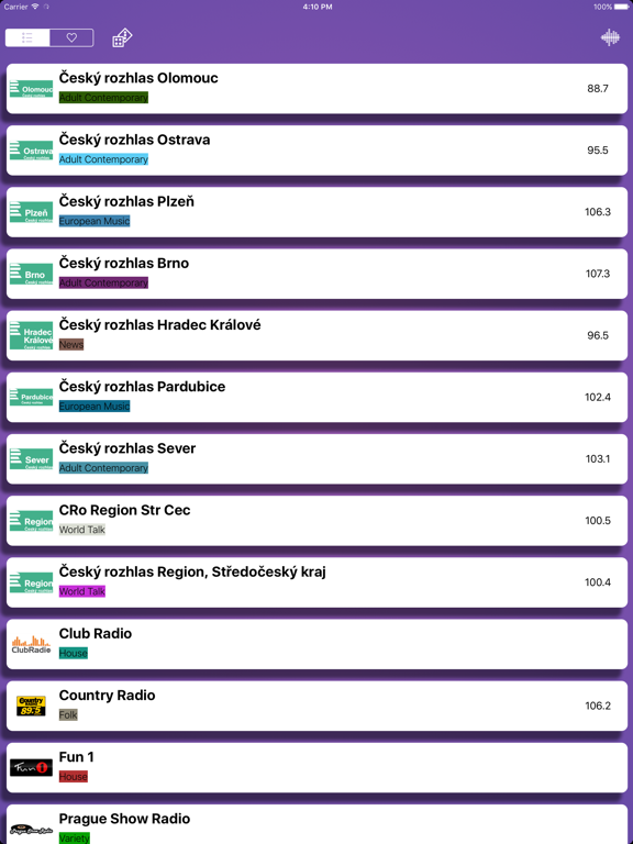 Screenshot #6 pour Radio Player Czech Republic  (Česká republika rádio, čeština,Český ,Česko)