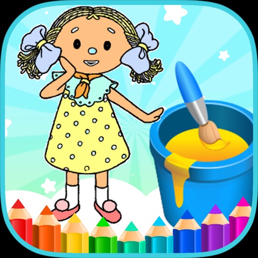 Coloring Book Princess Girl Icon