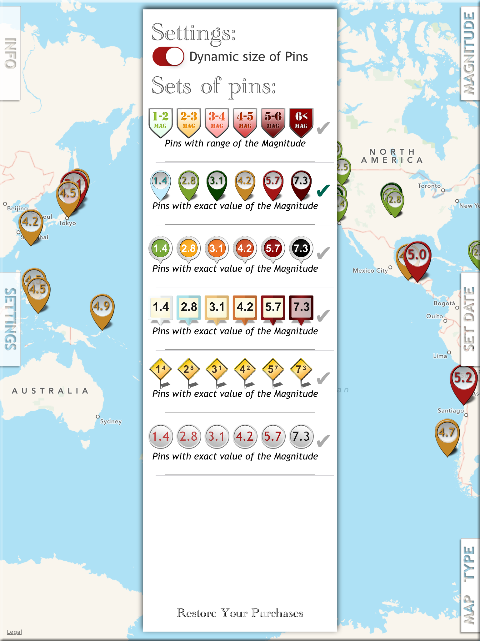 Earthquake PulseEarth - Maps & Information, Earthquakes history