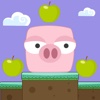 Little Pink Pig Eating Apple