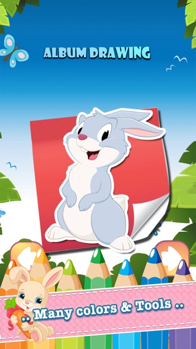Coloring Book Rabbit Drawing Pages - free learning painting cool games for the kids girls app screenshot