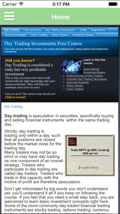 Day Trading (intraday) Course