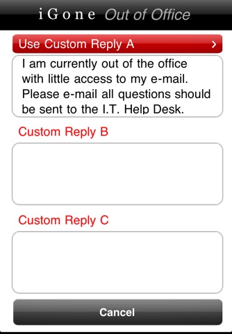 iGone Out of Office (Outlook Web Access) screenshot 3