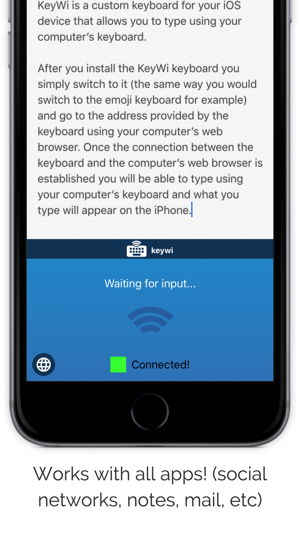 ‎KeyWi Keyboard - Type faster on your device using your computer's keyboard Screenshot