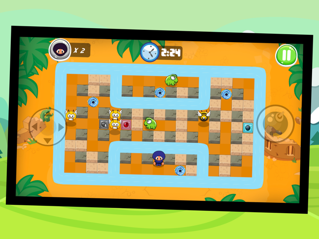 ‎Снимка на екрана на Ninja Boy Adventures - Bomberman edition