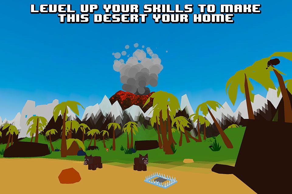 Pixel Volcano Island Survival Simulator 3D screenshot 4