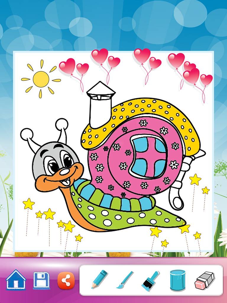 Snail Drawing Coloring Book - Cute Caricature Art Ideas pages for kids