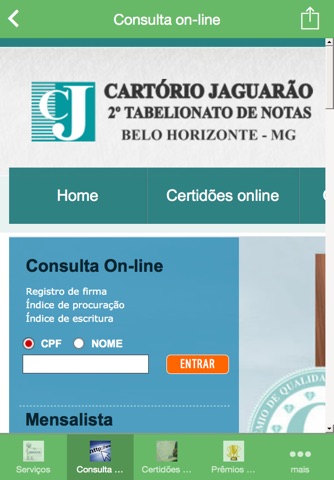 Cartório Jaguarão screenshot 2