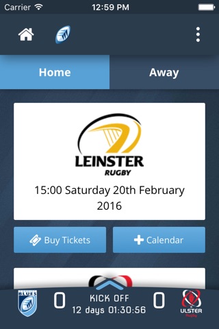 Cardiff Blues Match Day App screenshot 2