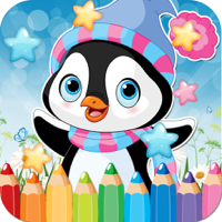 Libro Para Colorear Dibujo Pingüino - páginas ideas arte Linda caricatura para niños