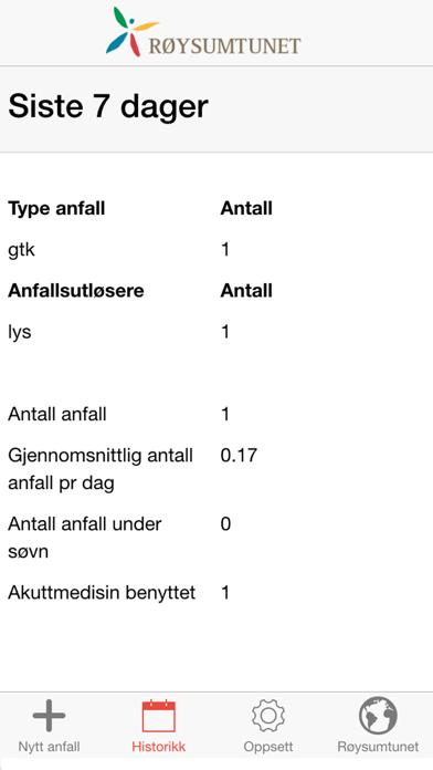Anfallskalender - epilepsi Screenshot