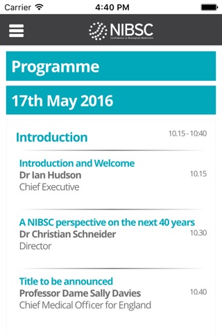 NIBSC40 Regulatory Science in 2016 Event App screenshot 3