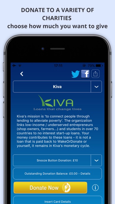 Screenshot #3 pour WAKEorDONATE Free AlarmClock. Sleep in for Charity