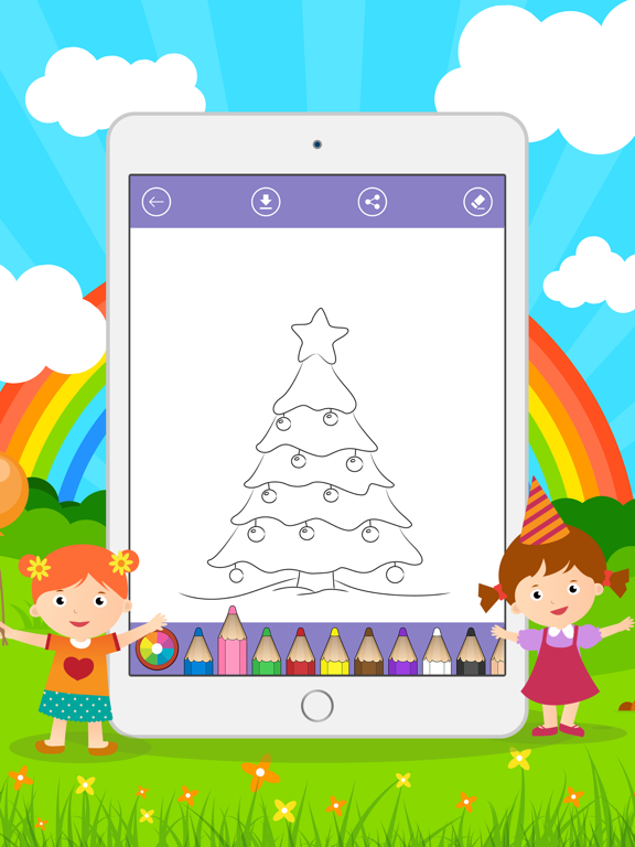Screenshot #6 pour Livre à colorier de Noël pour les enfants: avec beaucoup de photos comme le Père Noël, bonhomme de neige, des elfes et des cadeaux. (Christmas Coloring Book)