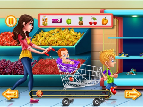Shopping Game Kids Supermarket  help mom with the shopping list and to pay the cashier ! FREE iPad screenshot