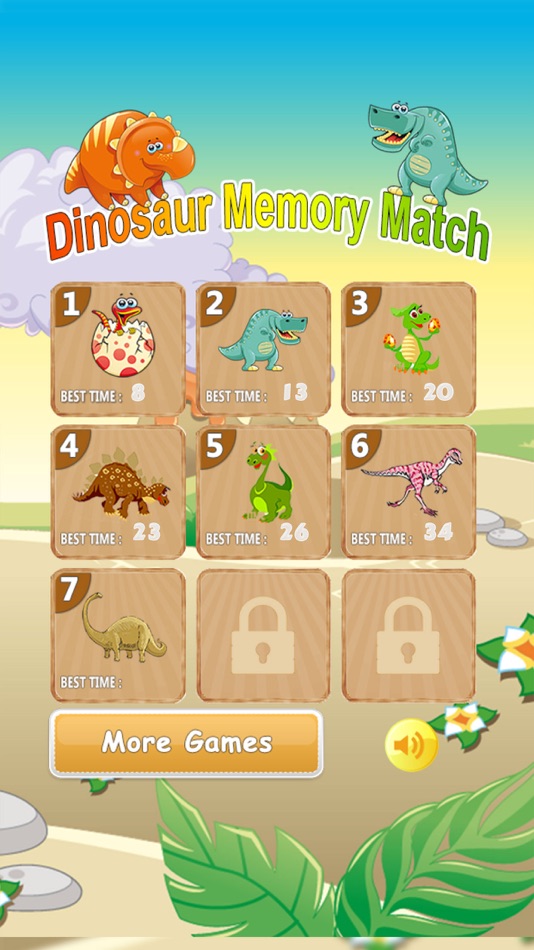 Dinosaur Memory Match - Cards Matching Puzzle Educational Games for Kids - 1.0 - (iOS)