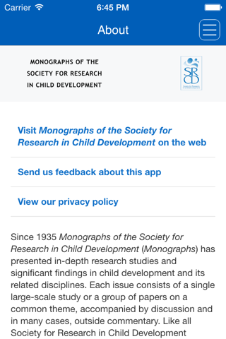 Monographs of the Society for Research in Child Development screenshot 3