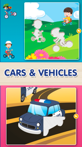 Cars & Vehicles Puzzle Game for toddlers HD - Children's Smart Educational Transport puzzles for kids 2+ screenshot