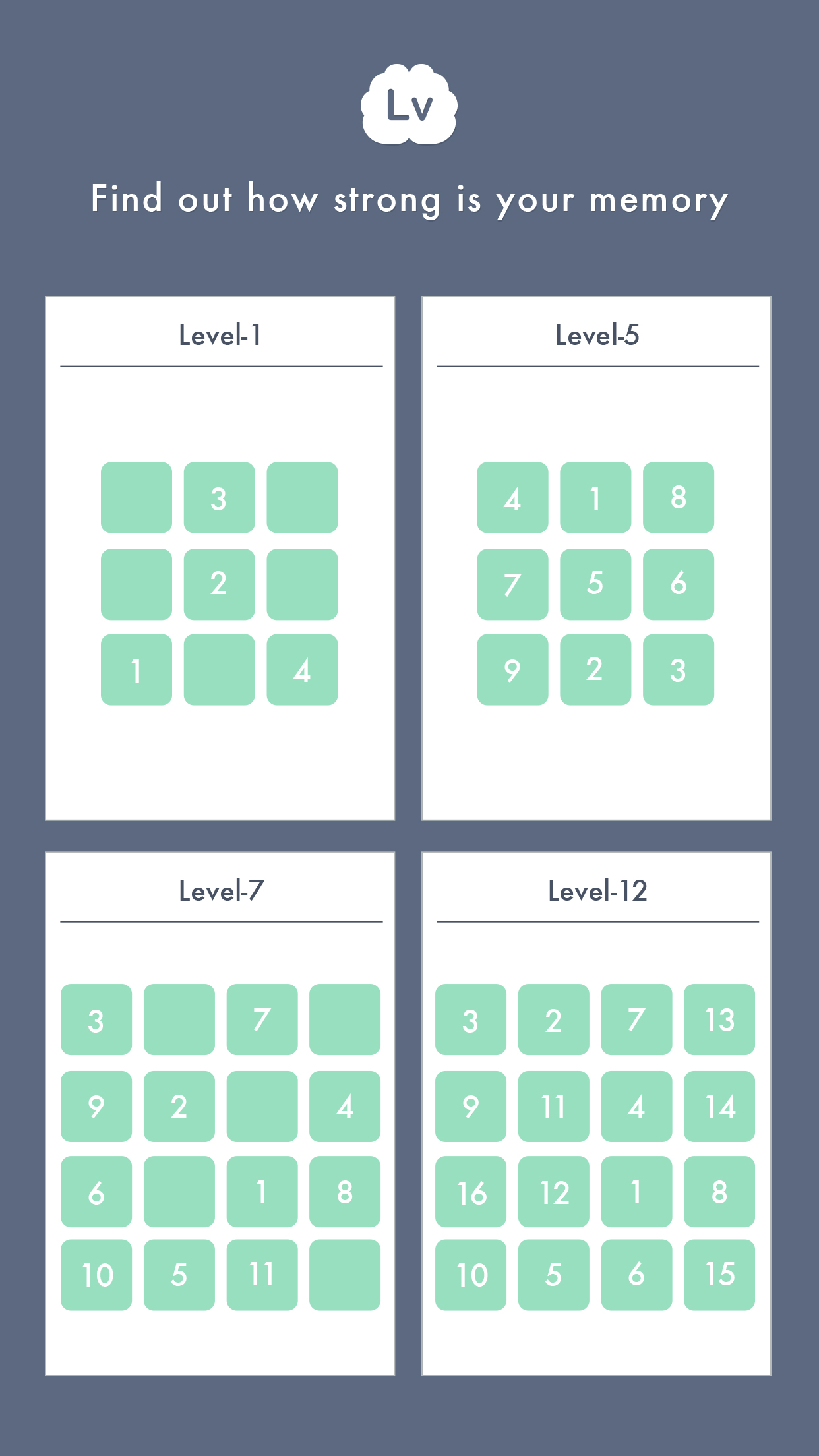 FERMAT, train your memory, free game of training your brain