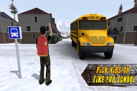 Off Road School Bus Simulator – Snow City Road Trip Driving Warrior screenshot 2