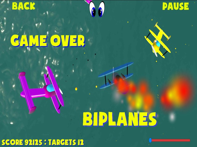 Biplanes, dog fight, game for IOS