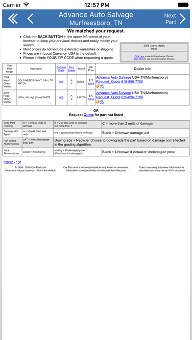 Screenshot #3 pour Advance Auto Salvage - Murfreesboro, TN