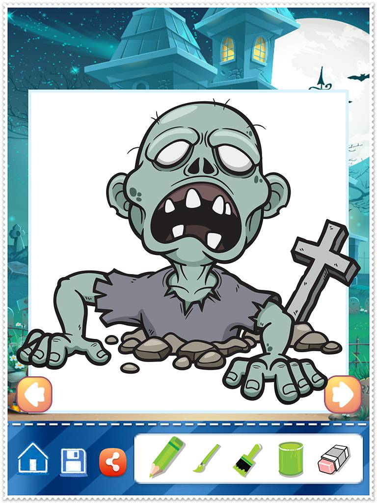 Coloring Book Cute Zombie Colorings Pages - pattern educational learning games for toddler & kids screenshot 9