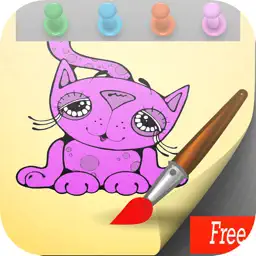 Kitty and Cat Coloring Book Game : Basic Start app icon