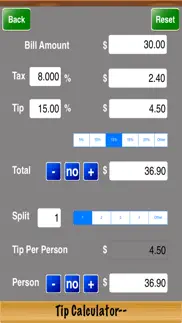 tip calculator-- iphone screenshot 1