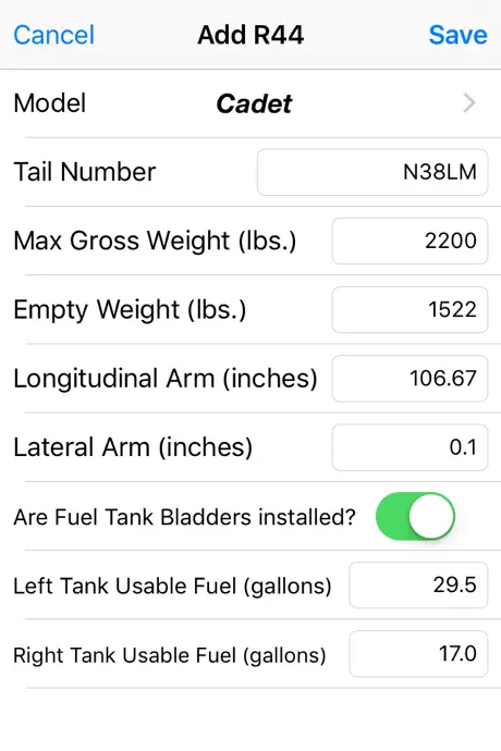 R44 Weight & Balance