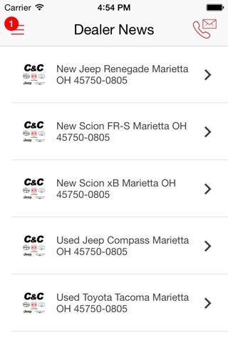 C&C Chrysler Dodge Jeep Toyota screenshot 4