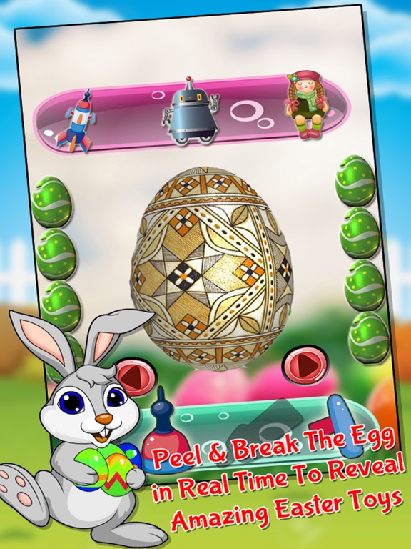 Surprise Eggs Easter's Greetings - Peel, scratch & squeeze the yolk to collect hidden gifts in Bunny's Easter basket iPad screenshot