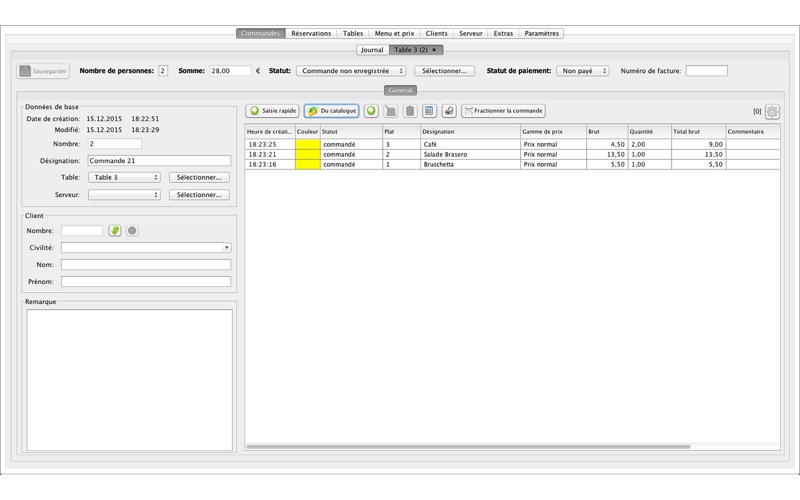 Screenshot #1 pour Gestion des restaurants