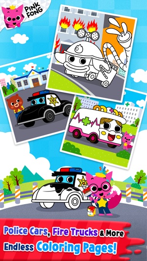 PINKFONG! Cars Coloring Book