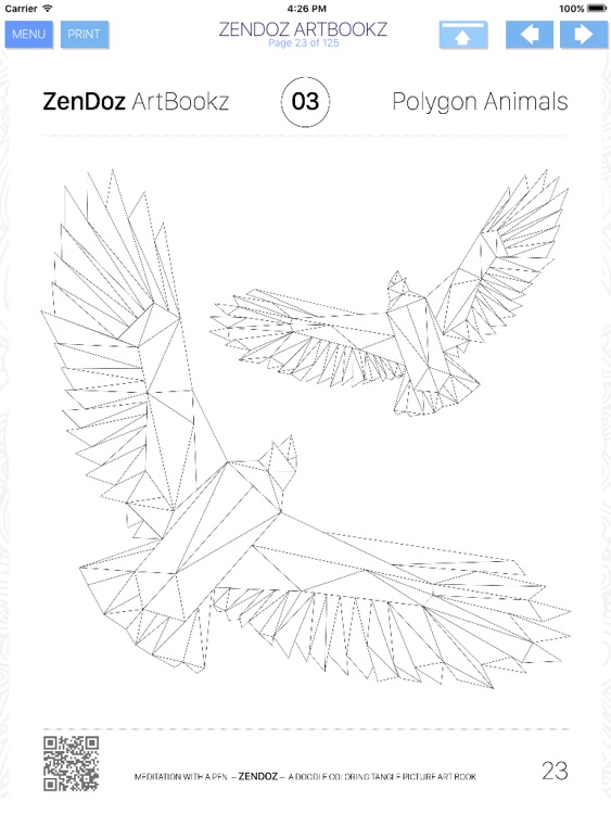 Zendoz ArtBookz - 03 - Polygon Animals - HD - Coloring Book screenshot-3