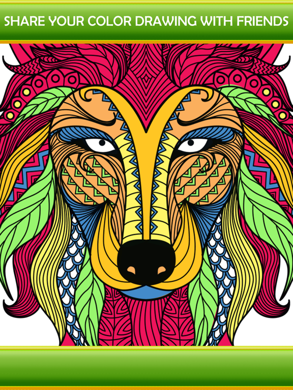 Animal Art Zen Designs - Relaxing Coloring Book for Adults iPad screenshot