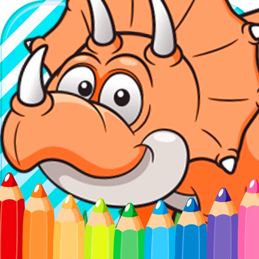 The Cute dinosaur Coloring book ( Drawing Pages ) 2 - Learning & Education Games  Free and Good For activities Kindergarten Kids App Icon