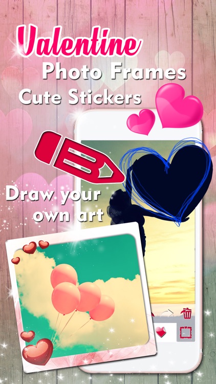 Valentine's Day Edition of Love Photo Frames with Cute Stickers and Camera Effects