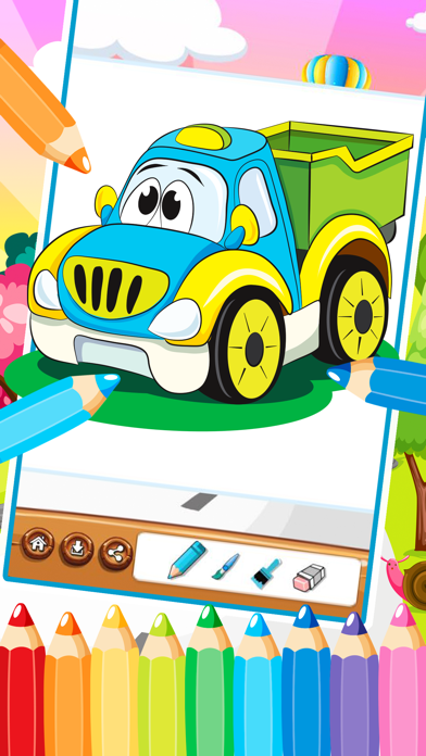 Car Fire Truck Free Printable Coloring Pages For Kids 2 app screenshot 2