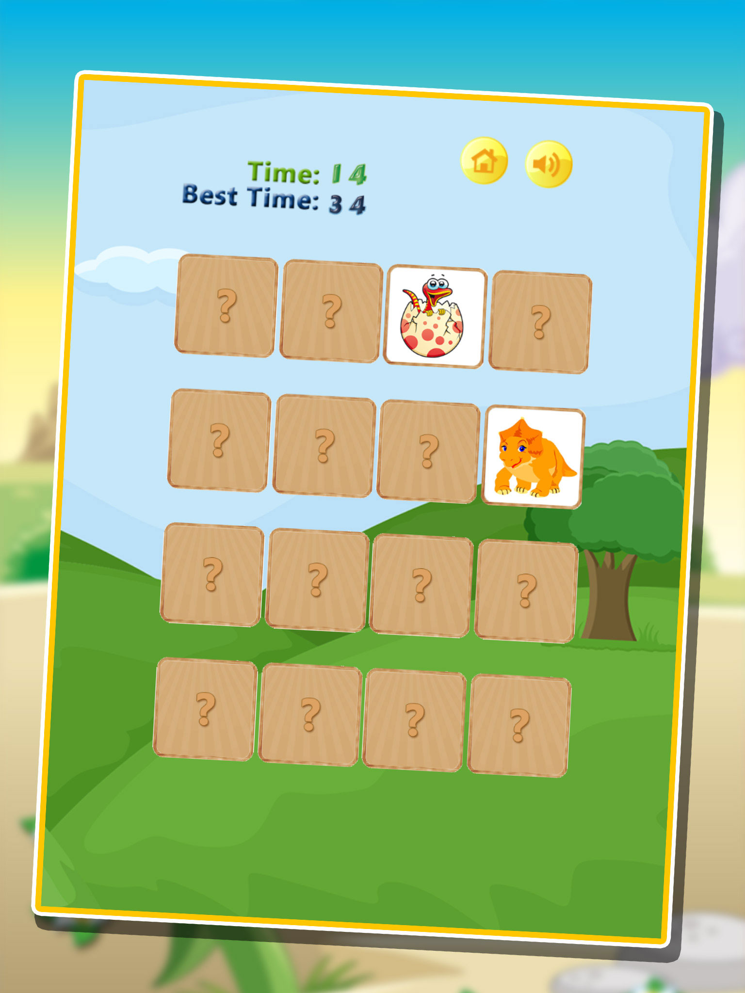 Dinosaur Memory Match - Cards Matching Puzzle Educational Games for Kids screenshot 8