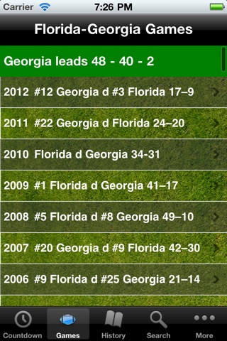 Florida-Georgia Rivalry screenshot 2