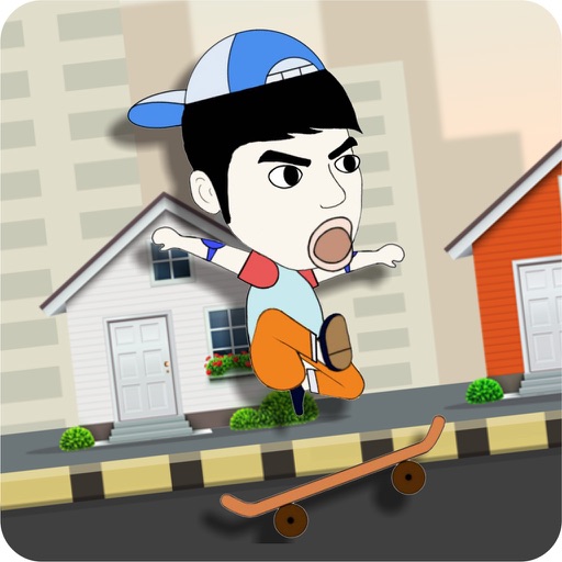 Bad Boy Skateboard - jumping on street Icon