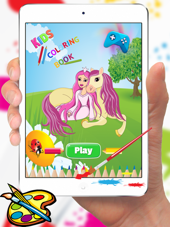 Princess Coloring Book for a Little Preschool Toddler Girls iPad screenshot