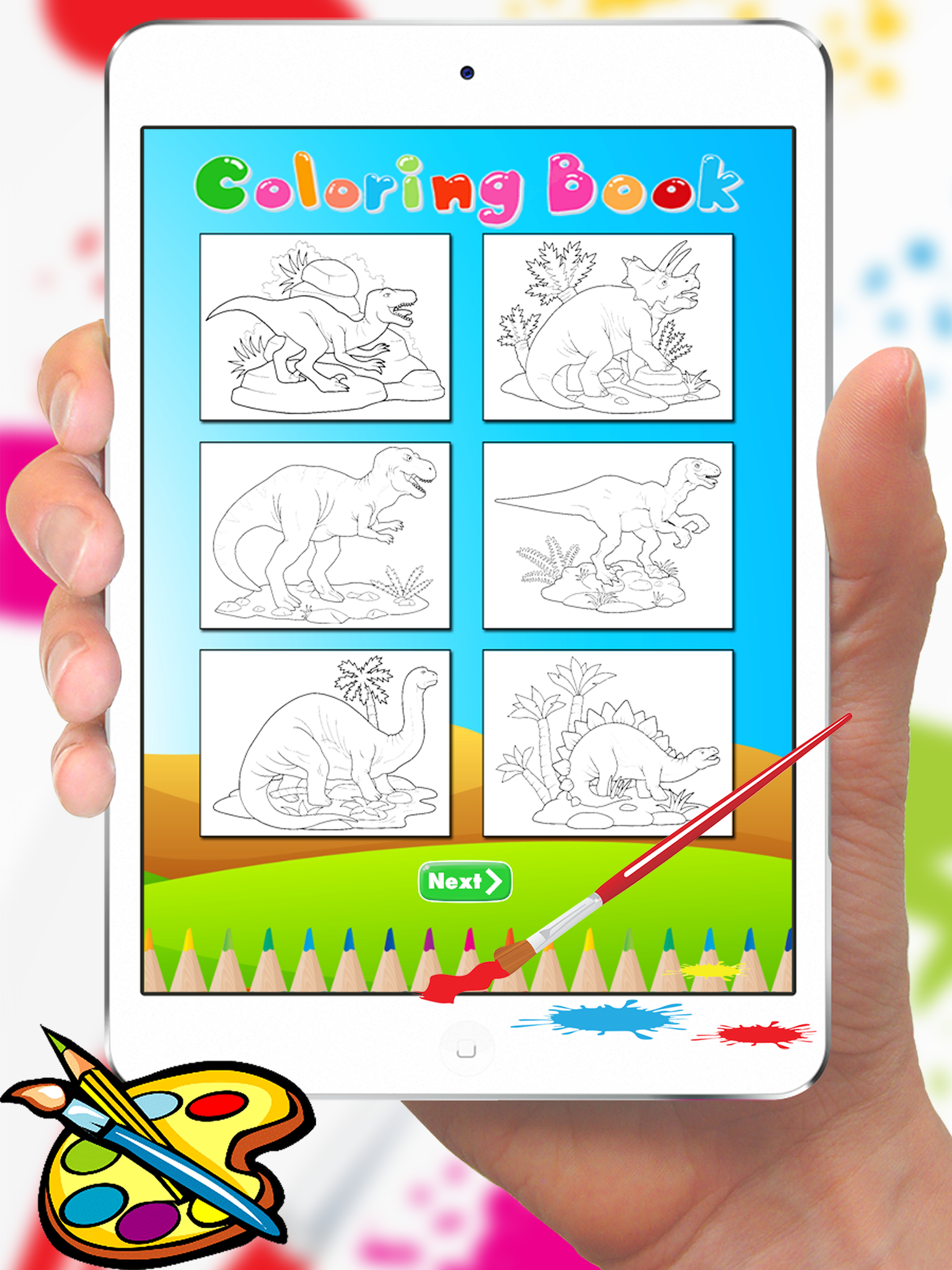 Dinosaur Coloring Book HD - Paint Colorful Dinos for Kids screenshot 7