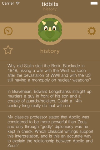 Tidbits: History screenshot 2