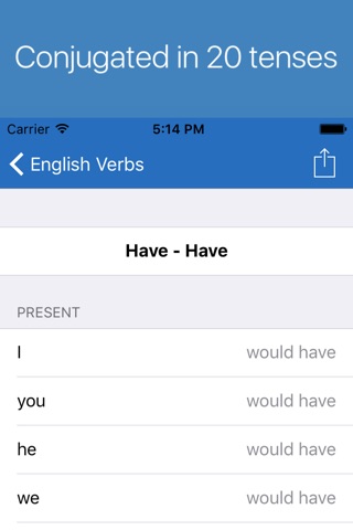 English Verb Conjugator screenshot 2