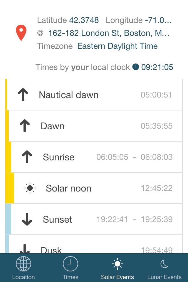 Noonish - discover local solar times. screenshot 3