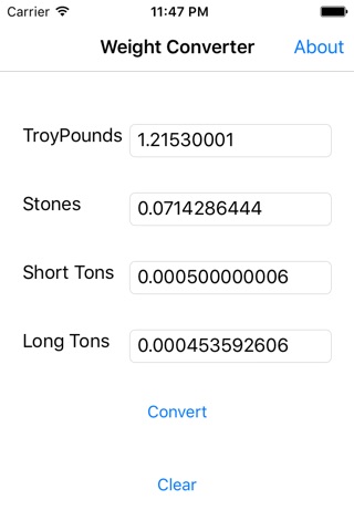 Weight Converter for the iPhone screenshot 3